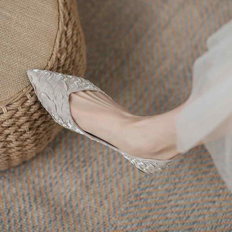 パンプス レディース 千鳥格子 ポインテッドトゥ フラットシューズ 浅口 スリッポン フレンチスタイル エレガント フェミニン 普段使い カジュアル 春夏