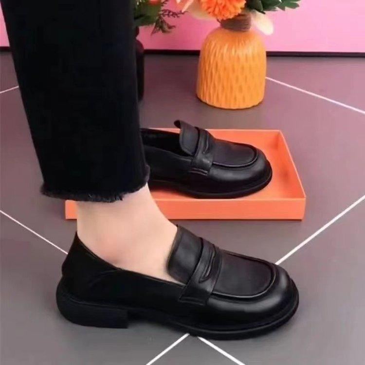 ローファー レディース PUレザー 合成皮革 スリッポン フラットシューズ パンプス ブリティッシュ 英国風 マニッシュ JK制服 スクール 通学 無地 ラウンドトゥ ローヒール ブラック 黒 ゴム底 フェイクレザー 春夏 カジュアル 普段使い