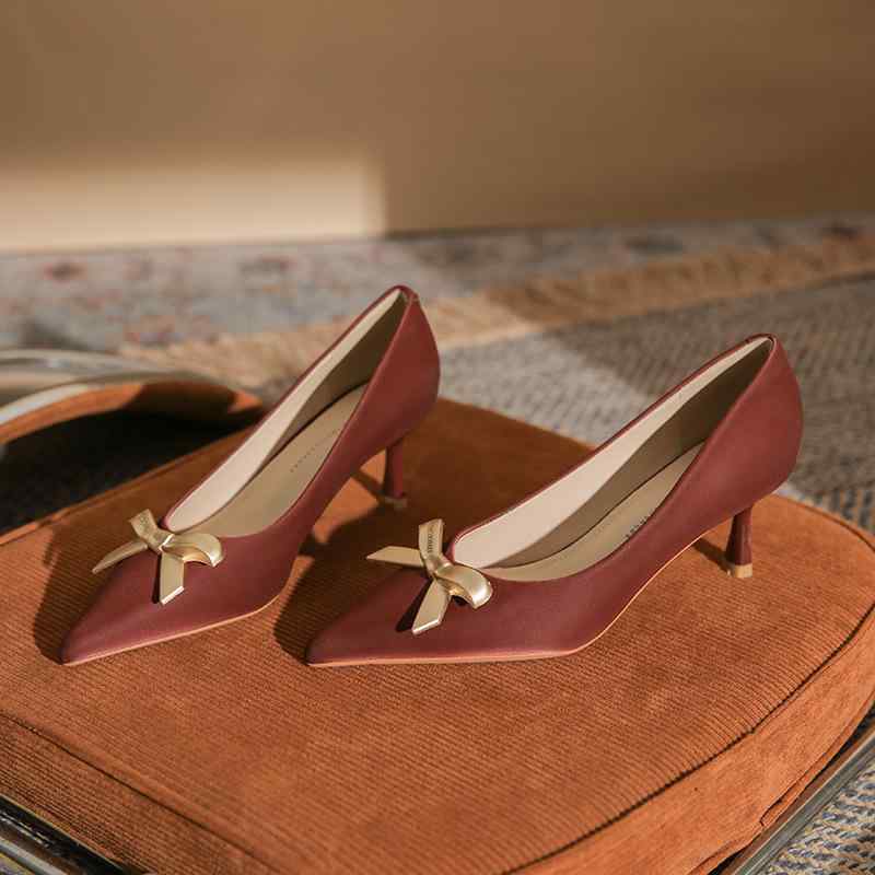 楽天way-ugoパンプス レディース ワインレッド ブライダルシューズ 結婚式 パーティー 披露宴 お呼ばれ 二次会 ポインテッドトゥ スティレットヒール 7cmヒール 中華風 エレガント セクシー PUレザー