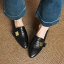 ブローグシューズ レディース ブリティッシュ ポインテッドトゥ バックル 太ヒール ローヒール 浅履き パンプス オフィス カジュアル 通勤 ビジネス 通気性 ...