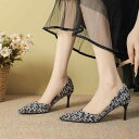 パンプス レディース 上品 きれいめ フェミニン ポインテッドトゥ ハイヒール ピンヒール 疲れにくい 履きやすい 麻 リネン 浅履き シンプル 春夏 普段使い...