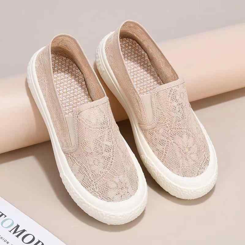 シューズ レディース エスパドリーユ フラットシューズ スリッポン ぺたんこ 靴 春夏秋 レース 花柄 メ..