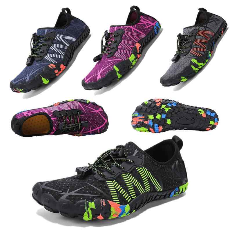 アクアシューズ ユニセックス 大人用 五本指 速乾 通気性 排水 軽量 ローカット 弾力メッシュ マリンス..