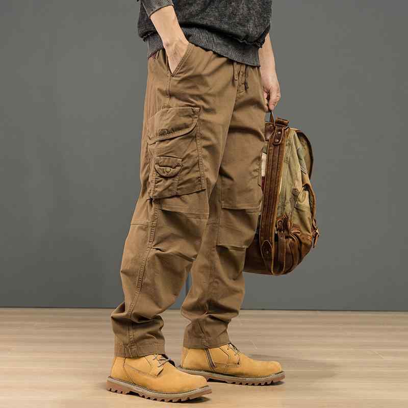 ☆ カーゴパンツ XLサイズ メンズ ゆったり ルーズ ブラウン カジュアル パンツ 「Alfred Alex」ルーズシルエットZIPポケットワイド