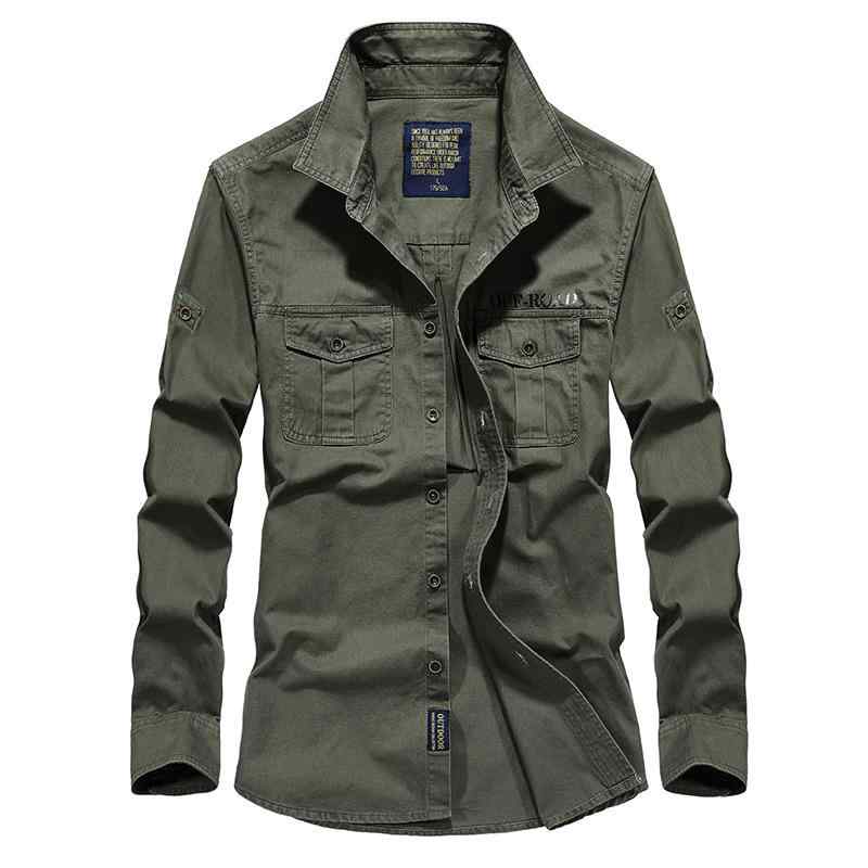 シャツ メンズ 長袖 綿100% 無地 ミリタリー風 秋 カジュアル 普段使い イージーケア ノンアイロン 大きいサイズ レギュラーフィット 中高年 大人 ネイビー カーキ ミリタリーグリーン