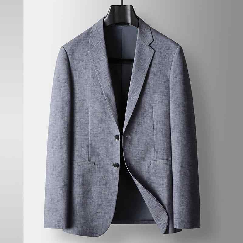 ジャケット メンズ テーラードジャケット シングルブレスト 無地 ストレートシルエット カジュアル ビジネス オフィス 通勤 普段使い 高級感 防シワ イージーケア 耐摩耗 防風 ポリエステル レーヨン ポリウレタン 混紡 春秋 グレー