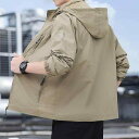 ジャケット メンズ 男性用 春秋 マウンテンパーカー 防風 防水 撥水 着脱式フード ウィンドブレーカー 登山 アウトドア カジュアル ナイロン アウター ブルゾン