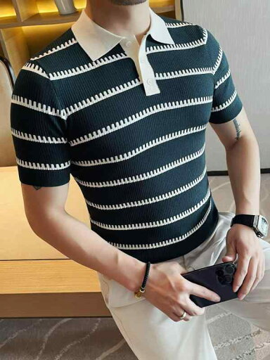 ポロシャツ メンズ 半袖 ニット ストライプ スリムフィット 伸縮性 通気性 大人カジュアル きれいめ ビジネスカジュアル 通勤 普段使い 夏 ポリエステル ポロシャツ メンズ 半袖 ニット ストライプ スリムフィット 伸縮性 通気性 大人カジュアル きれいめ ビジネスカジュアル 通勤 普段使い 夏 ポリエステル