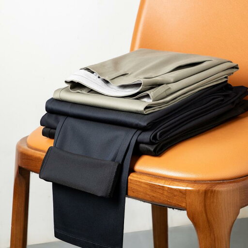 スラックス メンズ ビジネス カジュアル ストレート 接触冷感 ストレッチ 薄手 再生繊維 長ズボン ポリエステル 綿 ポリウレタン ブラック カーキ ネイビー 通勤 オフィス 普段使い ボトムス