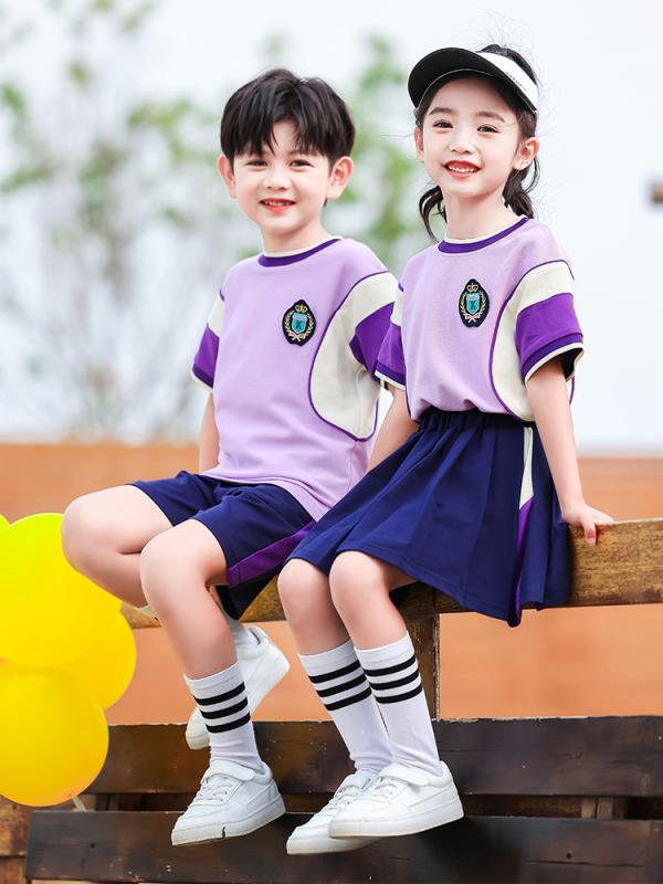 半袖 Tシャツ キッズ 子供 男の子 女の子 小学生 幼稚園 かわいい 制服 スクールウェア 上下セットアップ 綿 コットン 夏季 運動会 発表会 クラス服 チ...