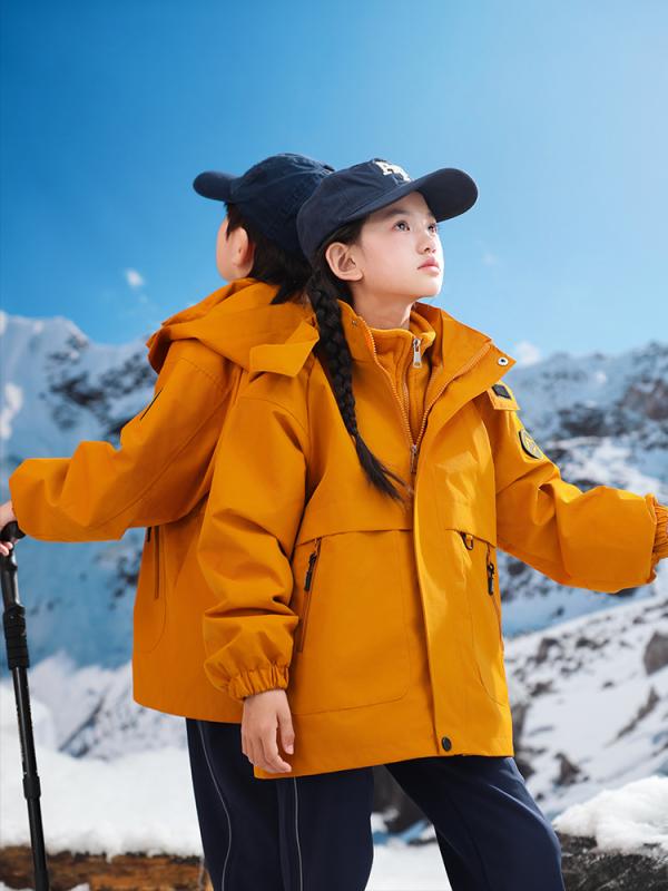 制服 キッズ 子供 男の子 女の子 小学生 幼稚園 園児 男女兼用 アウター ジャケット 防風 防水 撥水 3点セット スリーピース フード取り外し可能 裏起毛...