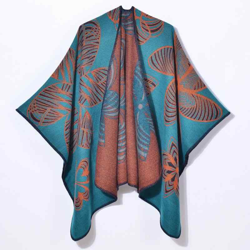 ショール レディース 秋冬 大判 ストール ポンチョ ケープ カシミヤタッチ 厚手 保温 防寒 羽織り シンプル 幾何学柄 ライン柄 おしゃれ 旅行 普段使い 女性用