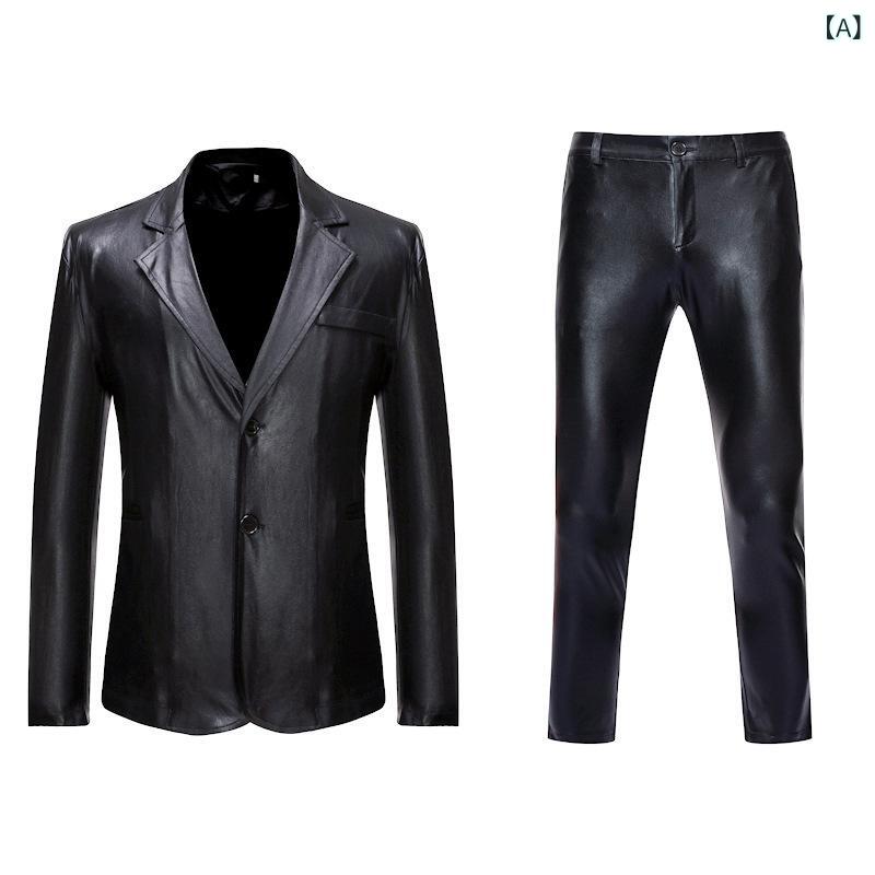 セットアップ メンズ トレンド 金プリント ゴールド ダンス クラブ パーティー イベント ステージ衣装 フォーマル スーツ ジャケット スラックス ストレート 春秋 アセテート混紡