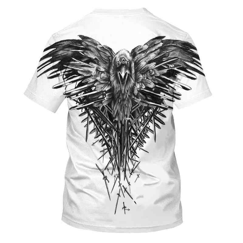 楽天way-ugoTシャツ メンズ 男性用 欧米トレンド カジュアル ドラマ ゲームモチーフ 3Dデジタルプリント 半袖 再生繊維 丸首 クルーネック ストレートフィット 夏 普段使い