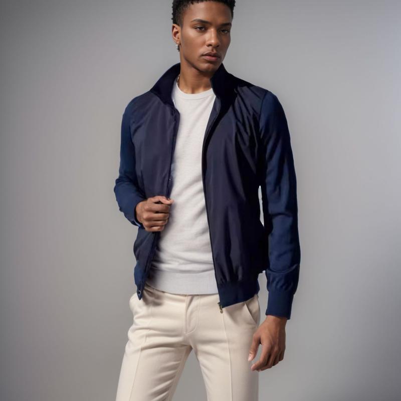 ジャケット メンズ 男性用 薄手 ジップアップ UVカット 日焼け防止 無地 春秋 アウター ブルゾン 通気性 軽量 襟付き ゆったり ビッグシルエット ポリエステル カジュアル 通勤 普段使い アウトドア 長袖