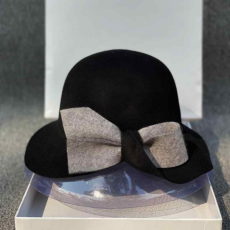 ハット レディース バケットハット ウール フェルト 保温 防寒 リボン 秋冬 レトロ ブリティッシュスタイル 個性的 おしゃれ ファッション小物 普段使い