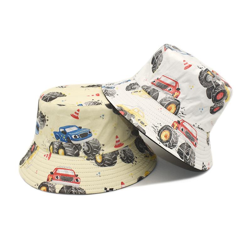 バケットハット ユニセックス メンズ レディース 車柄 欧米風 リバーシブル 綿 コットン アウトドア レ..