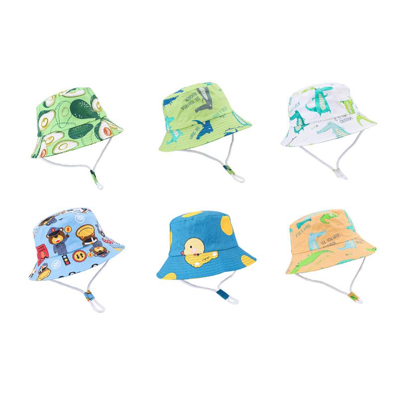 バケットハット キッズ ベビー 男の子 女の子 春夏 コットン 綿100% プリント 薄手 つば広 日よけ UVカット 紫外線対策 通気性 おしゃれ かわいい(...