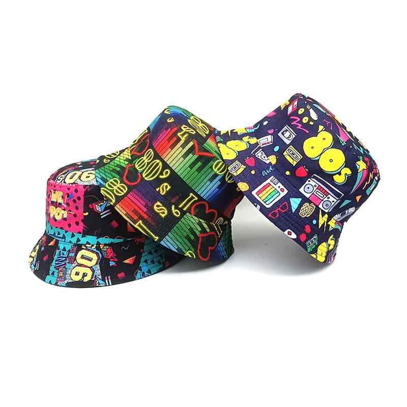 バケットハット 男女兼用 レトロ 80年代 90年代 カセットテープ柄 リバーシブル アウトドア レジャー U..