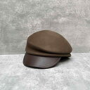 帽子 ベレー帽 レディース 秋冬 アシンメトリー ウール フェルト レザー 切り替え 乗馬帽 小顔効果 保温 防風 万能 おしゃれ エレガント 上品 高級感 カジュアル きれいめ