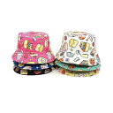 バケットハット 子供 キッズ 男の子 女の子 キャラクター ケーキ柄 プリント 総柄 リバーシブル つば広 日よけ 日焼け対策 UVカット 通気性 アウトドア ...