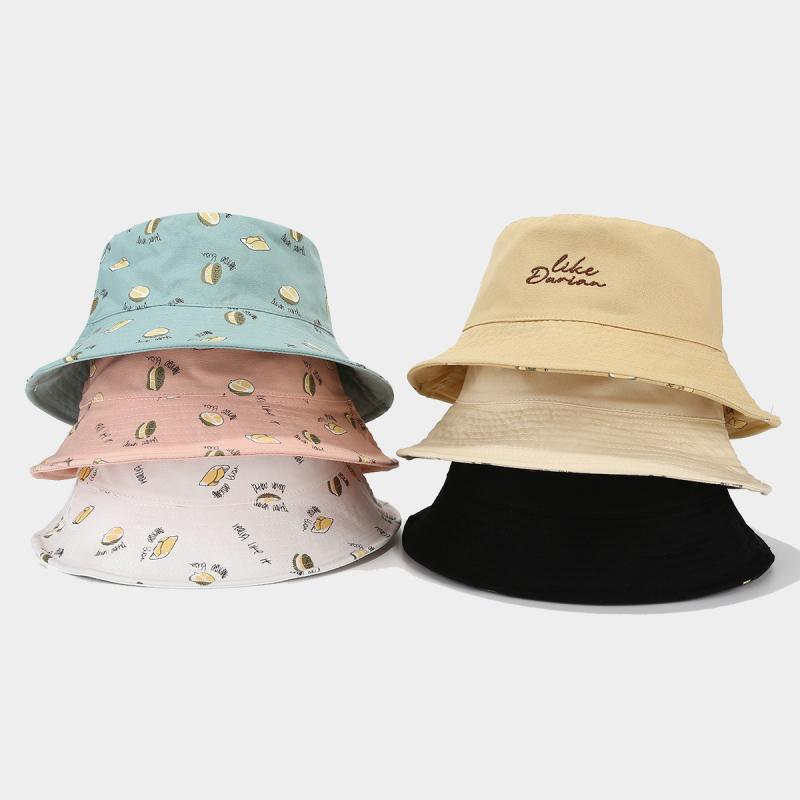 バケットハット レディース メンズ ドリアン 総柄 リバーシブル コットン 綿 UVカット 日よけ 日焼け防..