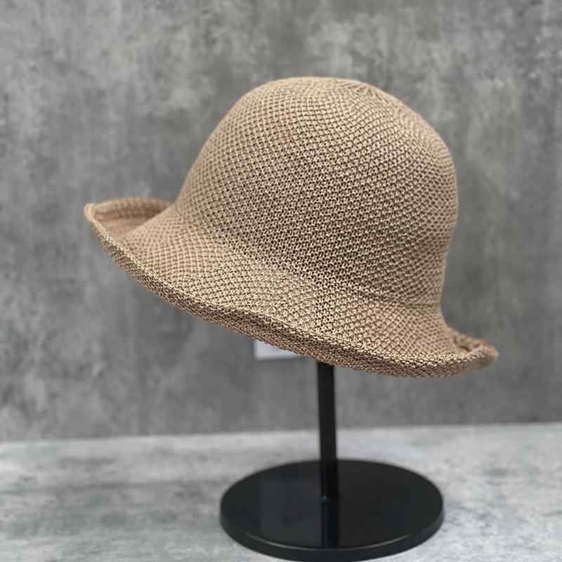 帽子 レディース 女性用 バケットハット 夏 UVカット 紫外線対策 日よけ帽子 綿麻 リネン つば広 薄手 軽量 通気性 透かし編み 小顔効果 普段使い アウトドア 韓国風のサムネイル