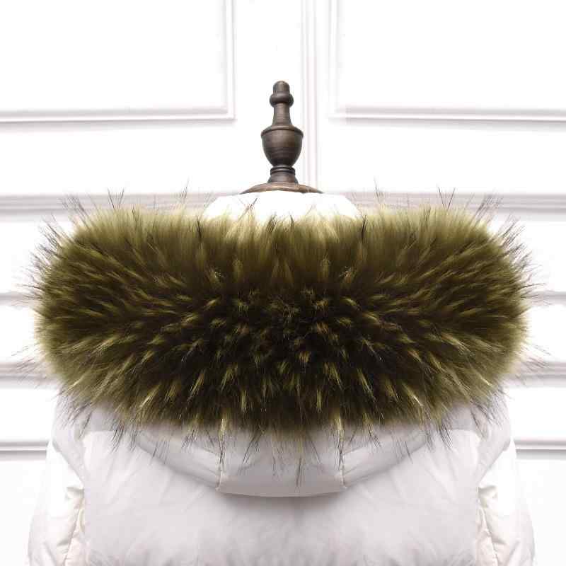 ファー襟 男女兼用 特大 ボリューム フード付きコート用 フェイクファー 毛皮調 高級感 秋冬 防寒 暖か..