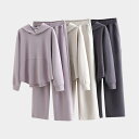 セットアップ レディース パーカー フード付き スウェット 上下セット ゆったり 体型カバー 長袖 カジュアル ルームウェア スポーツ 秋冬 ロングパンツ 無地 きれいめ