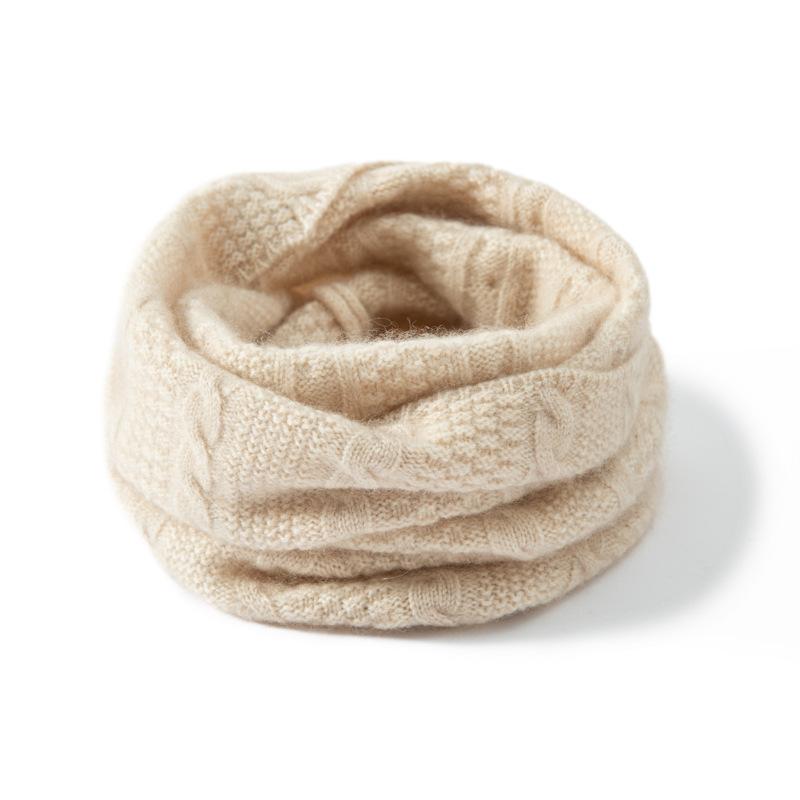 ネックウォーマー 男女兼用 カシミヤ ニット ケーブル編み スヌード 厚手 肉厚 保温 防寒 ふわふわ あ..