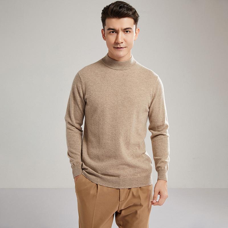 ニット メンズ 上質カシミヤ セーター プルオーバー トップス 長袖 無地 柔らかい 暖かい ビジネス カジュアル ハーフハイネック 普段使い 秋冬
