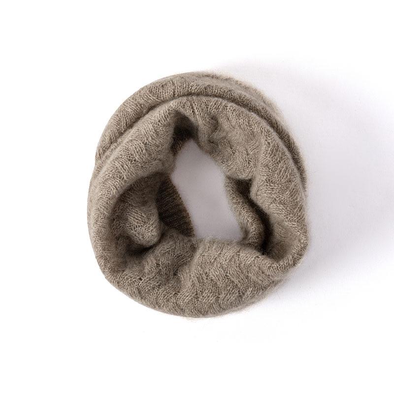 ネックウォーマー 男女兼用 メンズ レディース カシミヤ100% 純カシミヤ 席編み バスケット編み ニット 無地 保温 防寒 あったか 上質 付け襟 フェイクカラー スヌード 首元カバー 秋冬