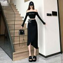 スカート 秋冬 PUレザー ブラック スリット入り 切り替え マーメイド ロング タイト スタイルアップ 細見え ストレッチ 上品 エレガント きれいめ 通勤 オフィス 普段使い 大人