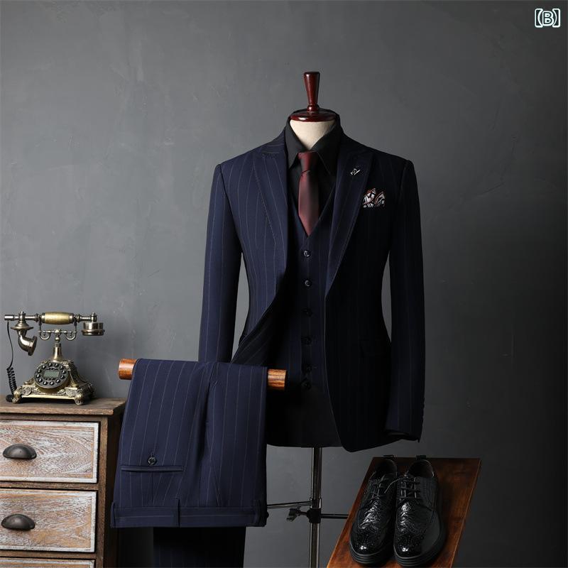 スーツ メンズ 男性用 スリムフィット 細身 大きいサイズ ビッグサイズ スリーピース 3点セット ビジネス カジュアル 紳士 普段使い 通勤 スタイリッシュ おしゃれ ポリエステル 混紡 ノッチドラペル ピンク 春夏