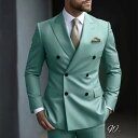 スーツ セットアップ メンズ 男性用 ビジネス カジュアル パーティー 結婚式 通勤 通気性 スリムフィット ポリエステル素材 春夏 ファッション おしゃれ 軽やかな高級感