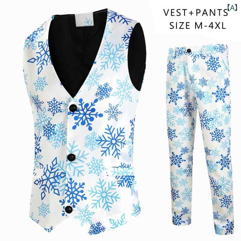 スーツ メンズ 秋冬 3Dプリント カジュアル ビジネス スリーピース セットアップ ジャケット ベスト スラックス ストレートシルエット 通勤 オフィス 化学繊維混紡 アセテート繊維