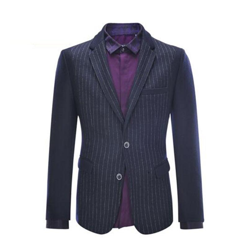 テーラードジャケット メンズ 男性用 秋冬 ストライプ柄 ファッション カジュアル ビジネス 通勤 普段使い スリムフィット 細身 ウール混 アウター