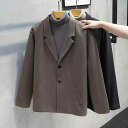 ジャケット メンズ 男性用 秋冬 ビジネスカジュアル オフィス カジュアル きれいめ 大人スタイル 韓国ファッション トレンド ブレザー アウター 上着 カーキ ブラック ダークグレー ブラウン