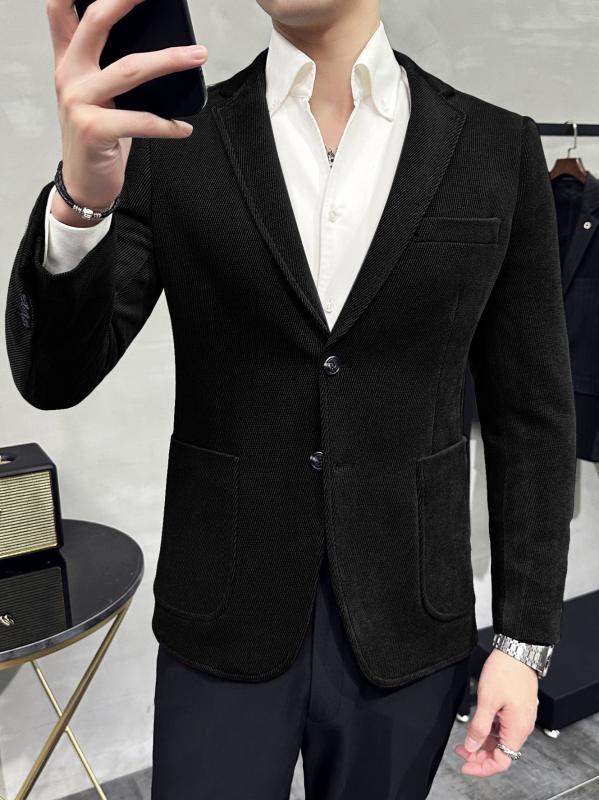 ジャケット メンズ 秋冬 テーラードジャケット ビジネス カジュアル 通勤用 スリムフィット 厚手 イージーケア シンプル 着回し ポリエステル ブラック グレー カーキ パープル