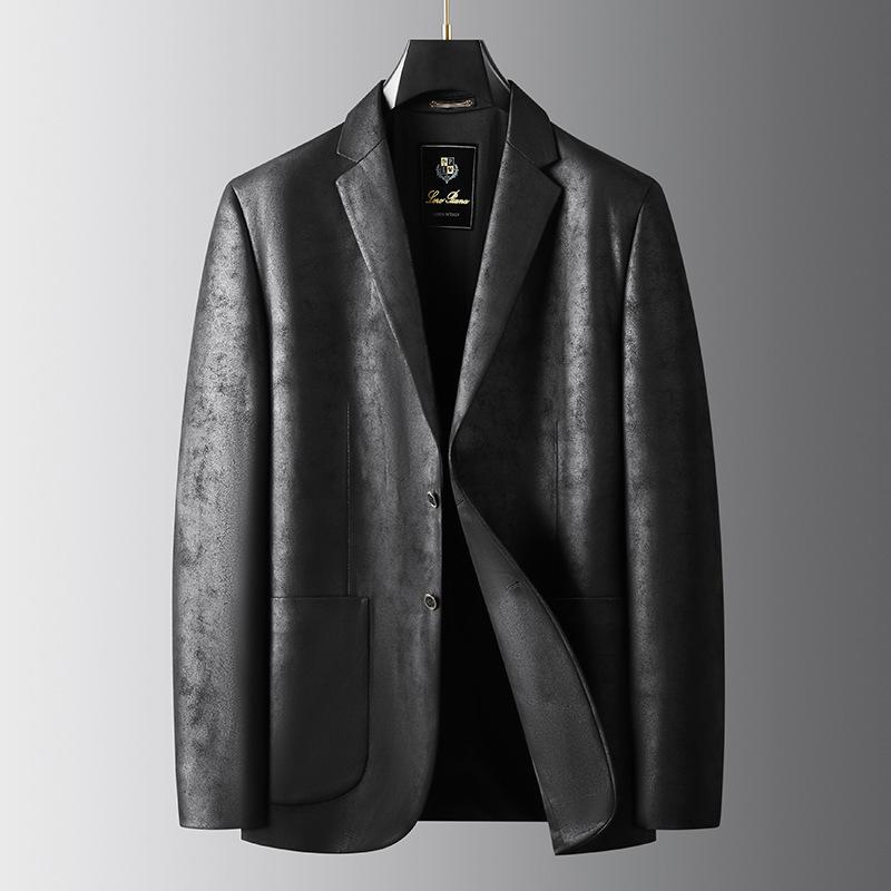 カジュアルジャケット メンズ 大きいサイズ ゆったり ブレザー チェック柄 シングル 2つボタン ポリエステル混紡 形態安定加工 色落ちしにくい 春秋冬 黒 茶色 ファッション