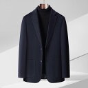 スーツジャケット メンズ 男性用 秋冬 ビジネス 通勤 オフィス カジュアル 普段使い カシミヤ ウール シルク混紡 防風 形態安定 ブリティッシュスタイル コ...