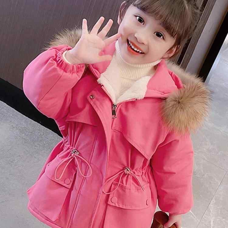 コート 女の子 キッズ アウター 裏起毛 中綿入り 厚手 暖かい 防寒 フード付き ウエスト絞り おしゃれ かわいい 韓国風 モッズコート 冬物 ポリエステル ...