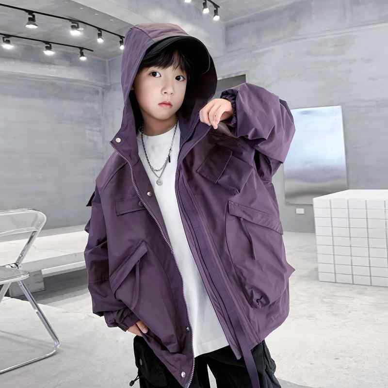 ジャケット 男の子 ジュニア アウター ウィンドブレーカー パーカー ブルゾン ジップアップ ポリエステル 春秋 おしゃれ カジュアル ストリート 柔らかい
