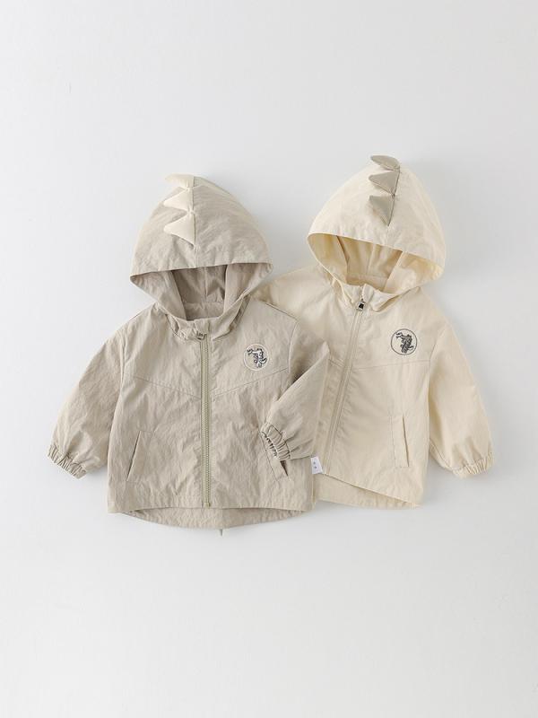 ジャケット 男の子 ベビー キッズ アウター ウインドブレーカー コート 長袖 韓国風 キャラクター フード付き 立ち襟 ジップアップ ミドル丈 綿 コットン ...