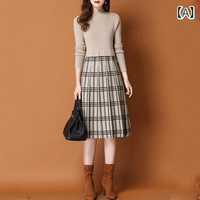 ・カテゴリ: ワンピース・スタイル: プルオーバー、エレガントカジュアル・主な素材: 綿・ネックライン: ポロネック・袖丈: ノースリーブ・スカート丈: ミディ丈・スカート形状: Aライン・ウエストタイプ: ミドルウエスト・柄: プリント・加工方法: ニット・カラー展開: カーキ、ブラック、ネイビー・サイズ展開: S、M、L、XL、XXL