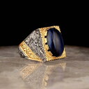 指輪 メンズ 男性 リング オブシディアン 黒曜石 バイカラー 彫刻 幾何学模様 デザイン 合金製 シンプル スタイリッシュ ファッション カジュアル 普段使い 通勤 アクセサリー 手元