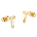 ピアス レディース 韓国風 SNS風 さわやか シンプル 上品 かわいい ガーリー 個性的 羊の角モチーフ アシンメトリー スタッドピアス 金属製 ジルコニア ゴールドカラー ローズゴールド 普段使い デート 耳飾り