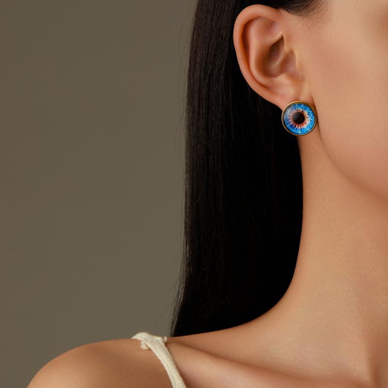 ピアス レディース カラフル アイモチーフ 個性的 天然石 サージカルステンレス スタッドピアス 欧米風..