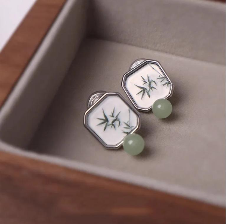 ピアス レディース 新中華風 スタッドピアス エレガント フラワーモチーフ ツリーデザイン 個性的 ライトラグジュアリー 高級感 普段使い パーティー 銅製 ドロップ加工 パール ジルコニア 春夏 レトロ