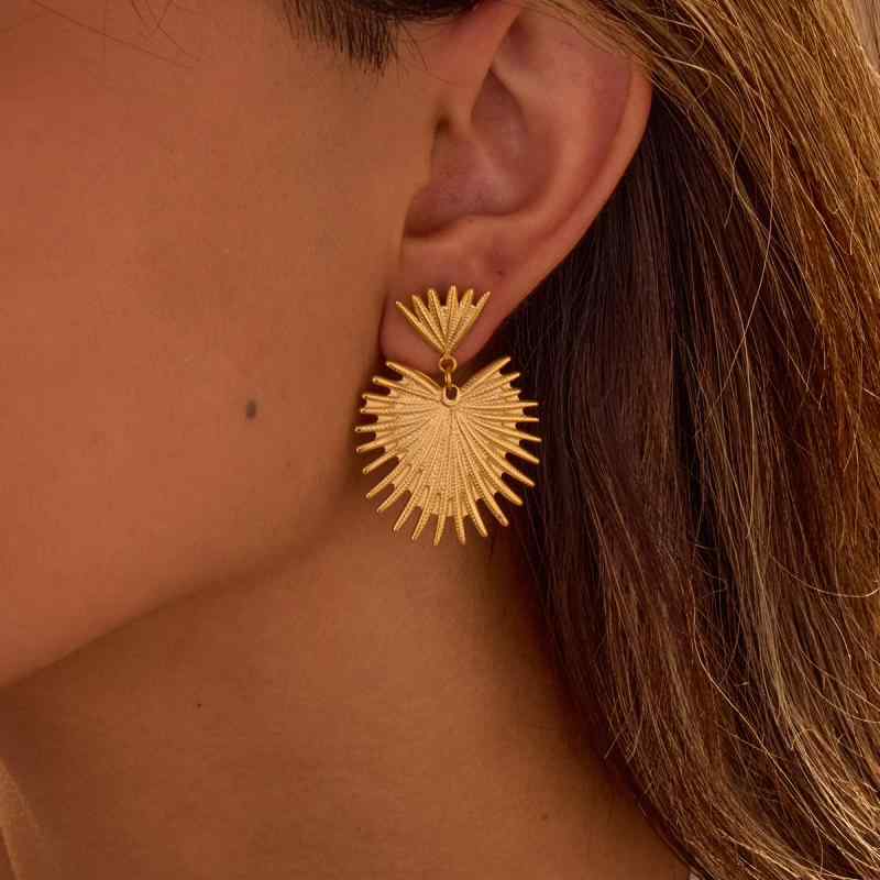 ピアス レディース 欧米風 大ぶり 扇型 フリンジ タッセル 18Kゴールド ステンレス製 電気メッキ加工 ..